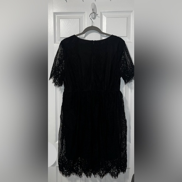 Funlingo Women’s Boho Black Lace Mini Dress, Short Sleeve Lined, Size: XL, NWT - Picture 8 of 13